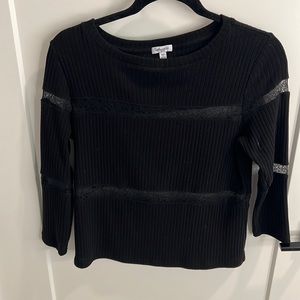 Splendid Lace + Ribbed Top